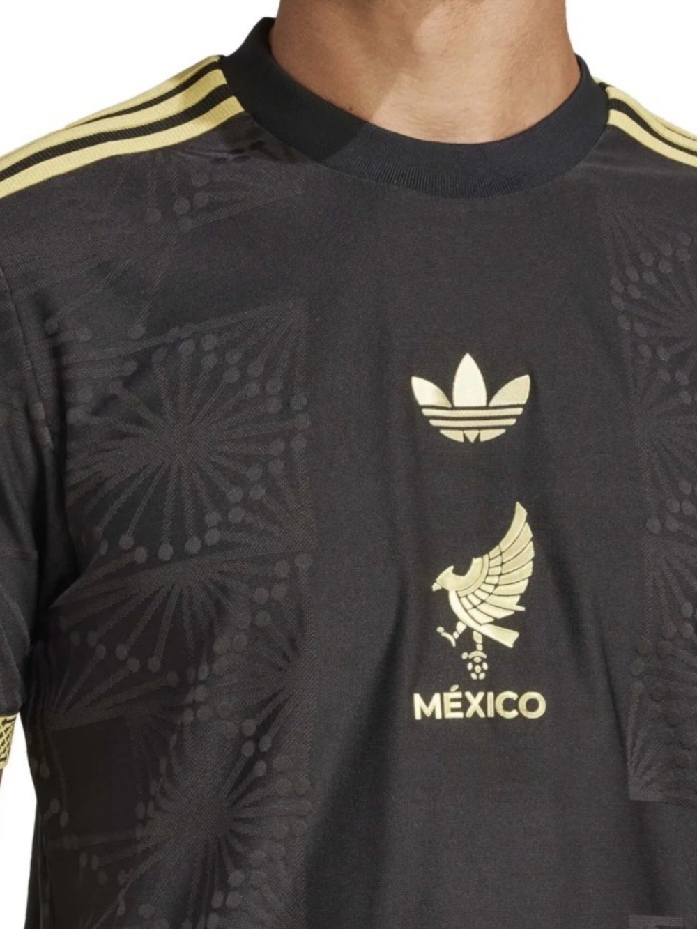 adidas RARE México de Oro Black and Gold Soccer Jersey NWT Small - Picture 5 of 9